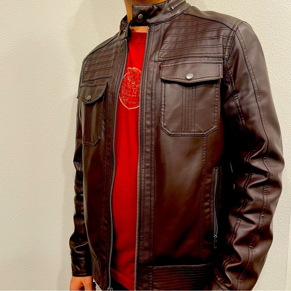 Men Faux-Leather Jacket from GBG Los Angeles 🤎🧥